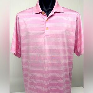 NIKE dri-fit striped men’s size large pink golf polo